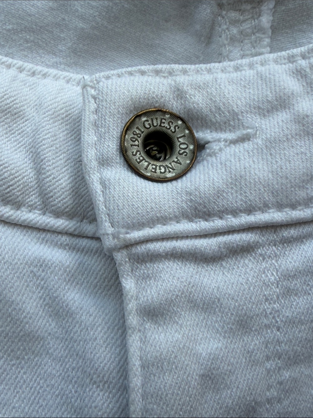 Guess White Denim Power Skinny Low Rise Jean Cotton/Spandex Blend 5 Pocket-27W - Picture 10 of 13